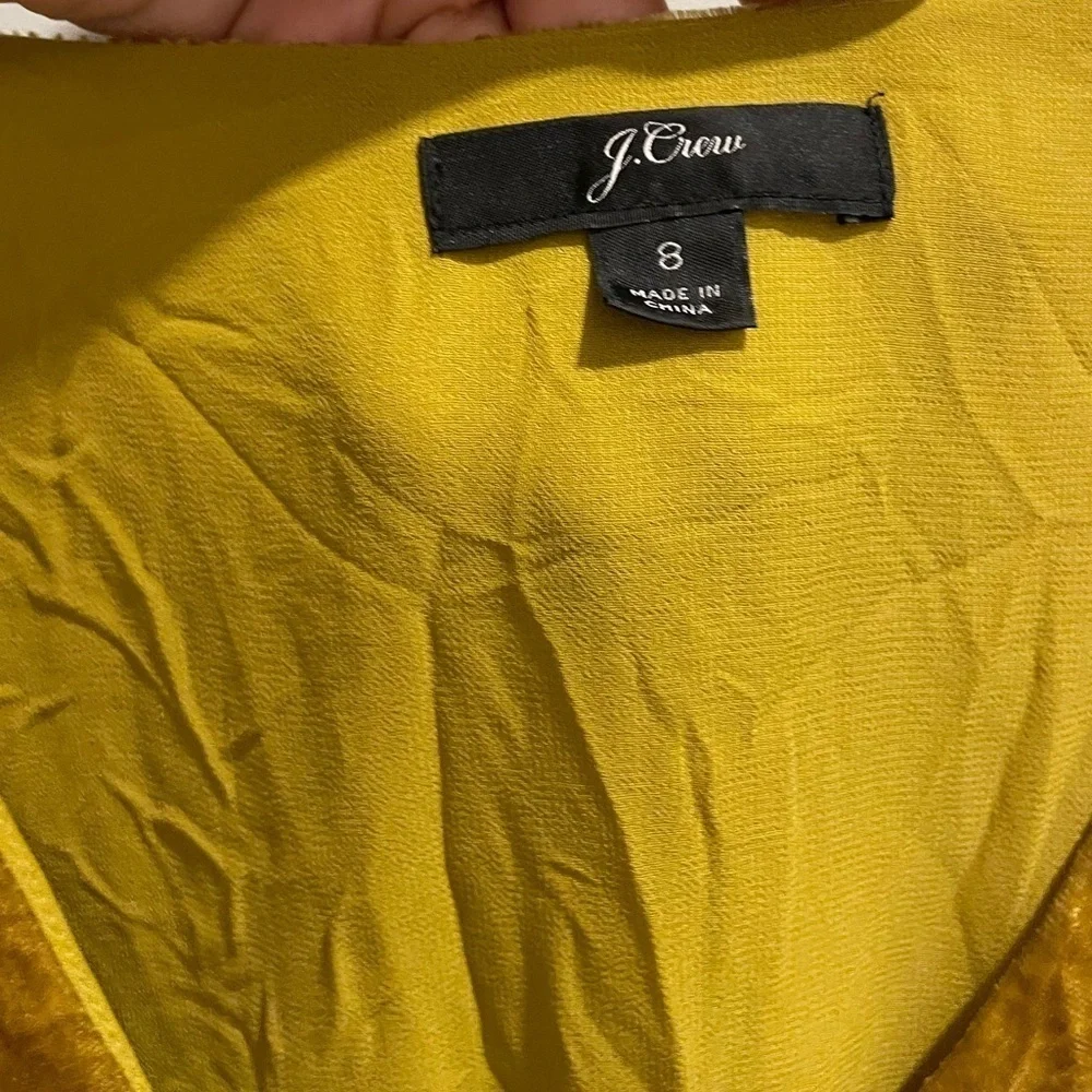J. Crew Velvet Gold Bronze Blouse Size 8